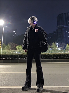 高街vibe纯色牛仔裤男款夏季修身微喇叭裤 控价68 常规55加绒65图片