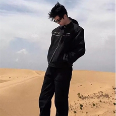 秋季新款男女款高级感复古水洗垫肩牛仔外套金属设计立领短款夹克，男装夹克，星座506A