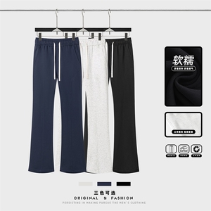 2026 春季新款 挂拍华棉拼接微喇长裤M-5XL HK25624-特P22图片