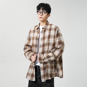25年春季格子长袖衬衫得物二开衬衣宽松现货DS-C323-1-2380-T批30图片