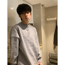 日系复古灰色亨利领毛衣外冬纯色高级cleanfit针织衫上衣LF06P65，男装针织衫/毛衣，电商D256-1(原A064-1)