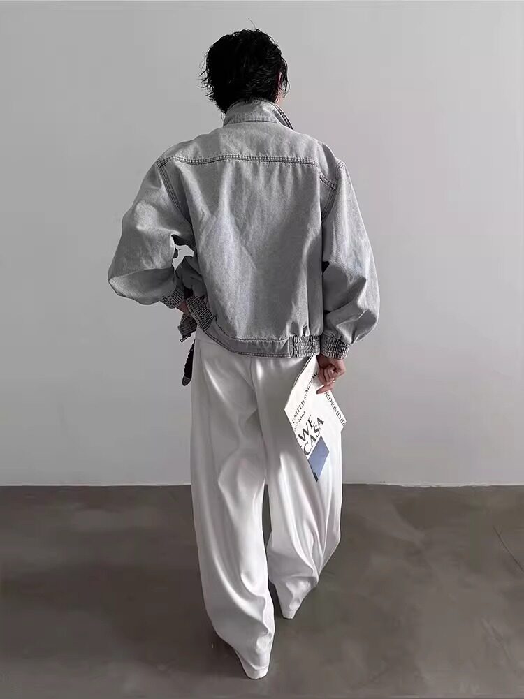 有货。牛仔外套男春秋夹克宽松牛仔上衣男W6950-P77,男装工装外套,星座412-3