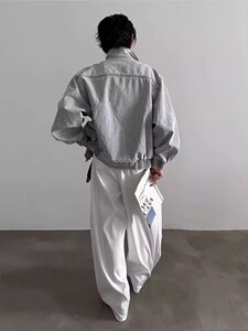 有货。牛仔外套男春秋夹克宽松牛仔上衣男W6950-P77图片