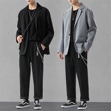 西服套装男士三件套休闲西装外套2021春秋季新款DF149T，男装西服，电商A102