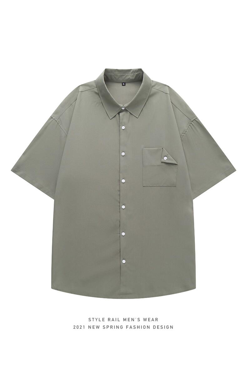 2021年夏季新款纯色衬衫男白底平铺短袖衬衫DS-C407-CS302-P35,男装衬衫,电商C323-1