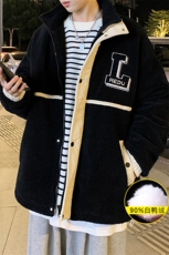 冬装潮羊羔绒刺绣时尚外套加绒加厚羽绒服男女8103-P185控价258，男装羽绒服，电商A441-1