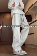 特批P32无差价秋新抖音排扣运动卫裤男宽松大码拖地长裤K1979，男装休闲裤，电商A001