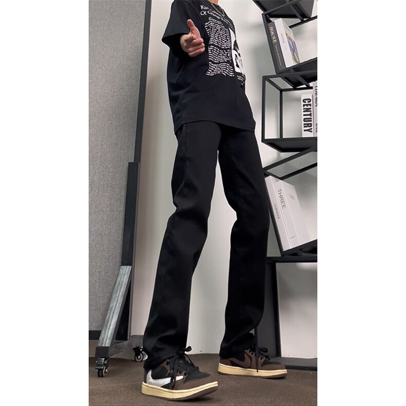 现货抖音品质黑色弹力修身直筒牛仔裤量大价格还可谈!,男装牛仔裤,星座310A-4