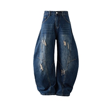 高品质重工水洗弯刀裤破洞牛仔裤长裤A014-DY25271-P70控98，男装牛仔裤，电商A014