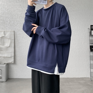 8XL-M假两件卫衣加肥加大码重磅拼接外套圆领套头WY5103P55加绒65图片