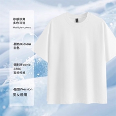 支持单件包装抖音得物高品质280克重磅双纱纯棉光版纯色短袖T恤，男装T恤，电商A486-1