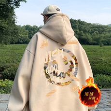 wassuphappy小恶魔连帽卫衣男秋冬季潮牌美式hiphop大码休闲外套，男装卫衣，电商A486