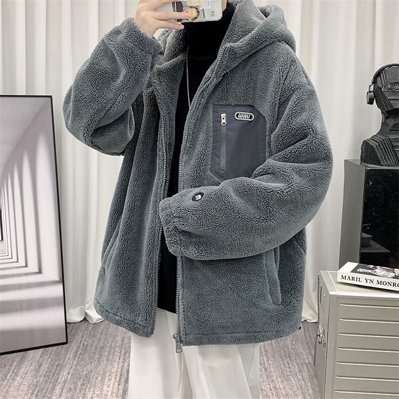 冬装青少年加绒加厚棉衣港风休闲羊羔绒外套男女 915-P105控价138图片