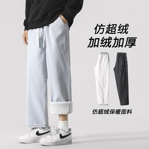 美式高街牛仔裤男士新款加绒潮流牌宽松休闲长裤子JRK821-特批-45图片