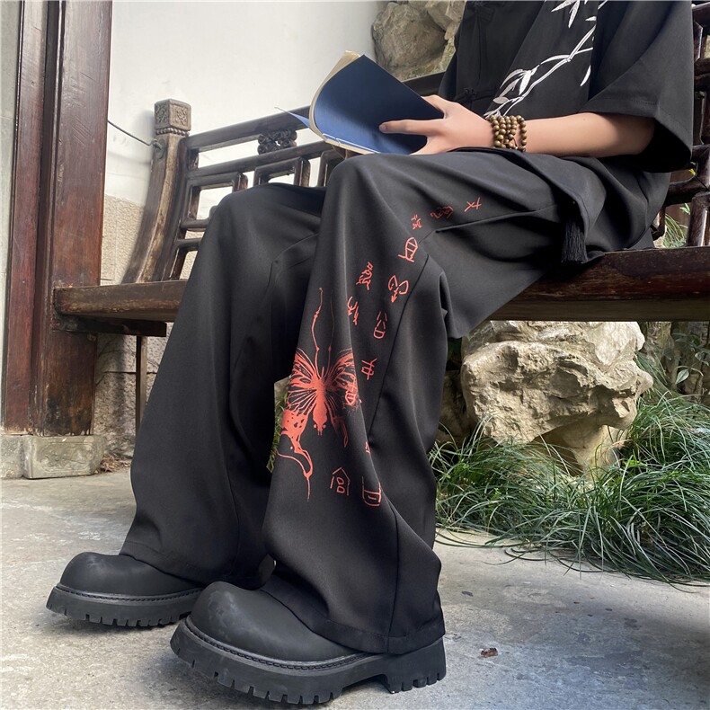新中式风春夏新款宽松透气休闲裤冰丝裤B315-K24043-p50控68图片