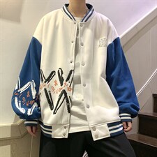 22秋新款宽松休闲撞色情侣棒球夹克卫衣外套B266-Y613-P75，男装夹克，星座B257-1