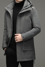 连帽棉衣中年男士冬季外套潮流休闲中长款羽绒外套SNDAF3312-P305，男装羽绒服，电商B212（原钱塘6029）