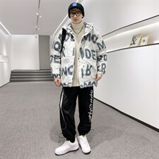 港风2026冬季新款90%白鸭绒中长款连帽羽绒服男XZ109-Y1260-P218，男装羽绒服，星座109