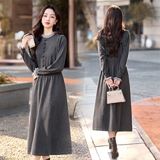 2025年冬季新款显瘦打底针织毛衣连衣裙，女装针织衫/毛衣，乐吉娜