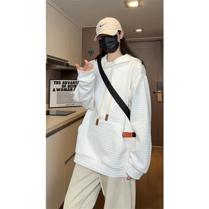 WY209/P60春装新款连帽卫衣男美式潮宽松运动大码ins潮流复古外套