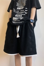 2025夏季港风宽松休闲麂皮绒运动五分短裤B266-DK11-P40，男装牛仔裤，星座B257-1