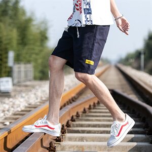 2021夏季薄款工装短裤男直筒宽松男士休闲裤男中裤马裤松紧腰