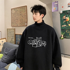 8XL高领毛衣男大码胖子堆堆领打底羊毛衫GM45404-P45加绒款-P65，男装T恤，电商A040