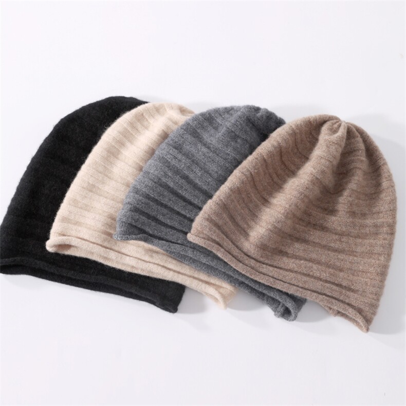 羊毛高级感堆堆帽女秋冬2025新款冷帽韩系防寒保暖针织帽子，帽子，九月九羊绒