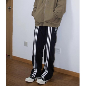 三条杠运动裤男女秋季垂感校服裤子春秋款直筒加绒休闲裤 KG3图片