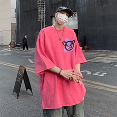 B239-X1019-P38美式小恶魔短袖落肩袖短袖T恤男，男装T恤，星座514-2(原B239)