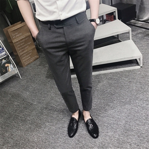 K200 P50 休闲九分西装裤韩版潮流垂感9分小西裤男图片