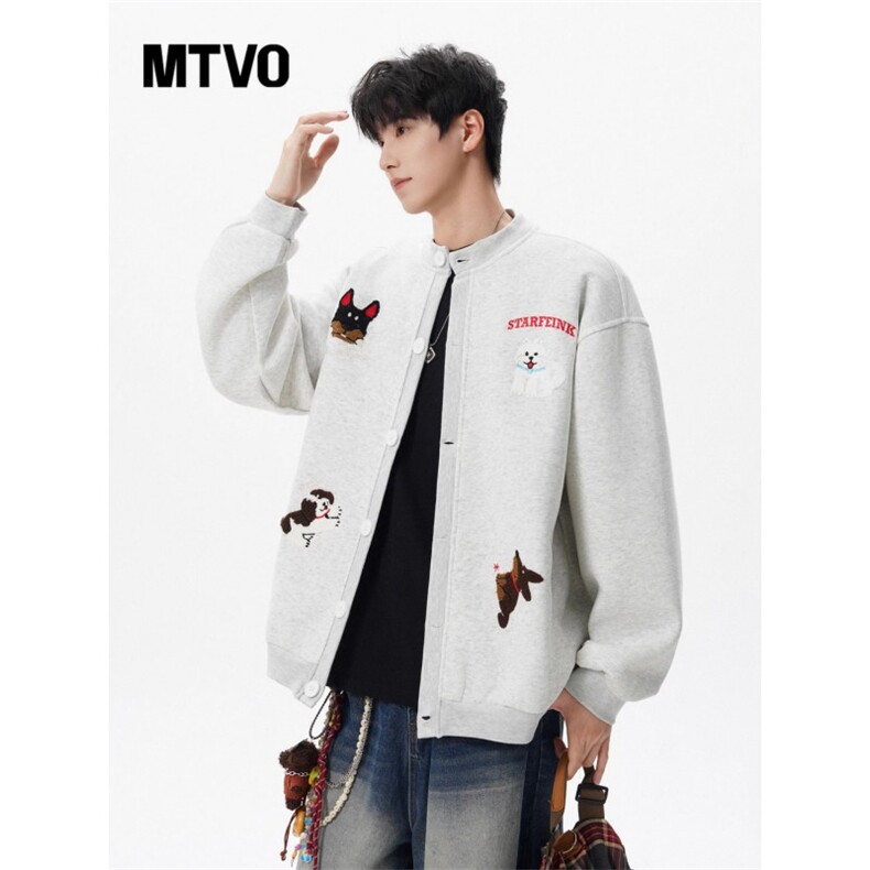 网络图现货迈特优卡通毛巾绣开衫春秋新款情侣棒球服JWY0006-P60,女装职业装,星座715-7
