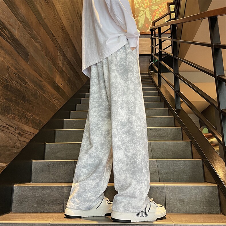 A316-1-K1243特P4065秋季2025新款扎染脏脏抽绳直筒裤卫裤,男装休闲裤,星座906（原电商a316-1）