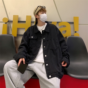 A699-P60 美式复古宽松百搭牛仔外套男春秋高街ins潮牌工装夹克图片