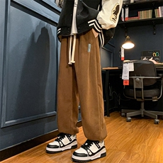 WASSUPHAPPY羊羔绒加厚束脚卫裤男冬季雪尼尔保暖裤子大码休闲裤，男装休闲裤，电商D206-1