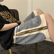 夏季新款字母绣花织带拼接短裤大码M~5XLXZ604-DK802-P45控58，男装牛仔裤，星座604