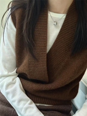 2025年秋季通勤休闲时尚百搭马甲，女装马甲，半城羊绒