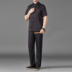 中老年男棉麻短袖中式唐装男风夏季亚麻套装MJ7225-P105图片