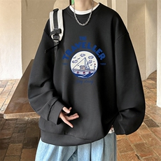 控38简约帅气百搭长袖t恤男大码卫衣T4410-P25，男装T恤，电商A040