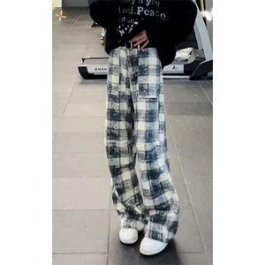 美式ins高街hiphop复古休闲格子裤货号K251300特P45图片
