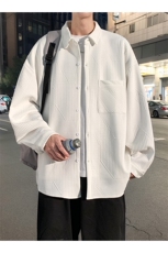 衬衫男秋季新款港风宽松提花长袖大码衬衣CS023-P45，男装衬衫，星座214-3