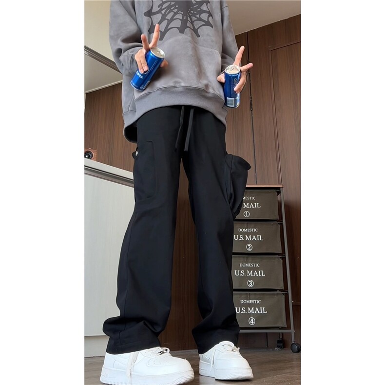 纯棉宽松直筒裤工装裤休闲新款百搭长裤A061-AX00567-P55,男装休闲裤,电商A061