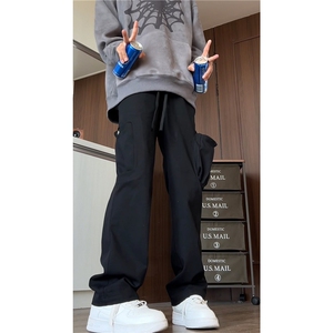纯棉宽松直筒裤工装裤休闲新款百搭长裤A061-AX00567-P55图片