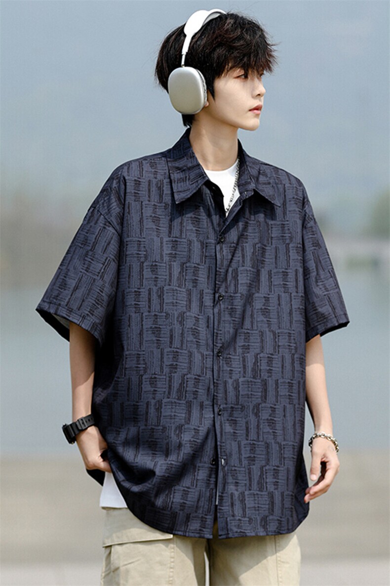 8XL-M花衬衫男款短袖夏季冰丝薄款花衬衣大码寸衫外套DC28013P38,男装T恤,电商B312