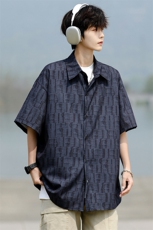 8XL-M花衬衫男款短袖夏季冰丝薄款花衬衣大码寸衫外套DC28013P38，男装T恤，电商B312