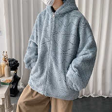 冬装新款加绒加厚高品质羊羔毛外套棉衣潮牌男装A071-1003-P100，男装棉衣，电商A071
