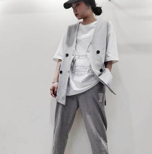 春夏 马甲丅恤卫裤，女装马夹，艾酷欧派