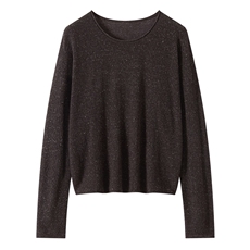 2026年秋季套头女通勤卷边圆领长袖，女装羊毛衫，东远绒业