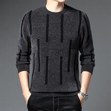 B-N21813冬季新款男士圆领毛衣雪尼尔针织衫打底衫男装保暖P72图片