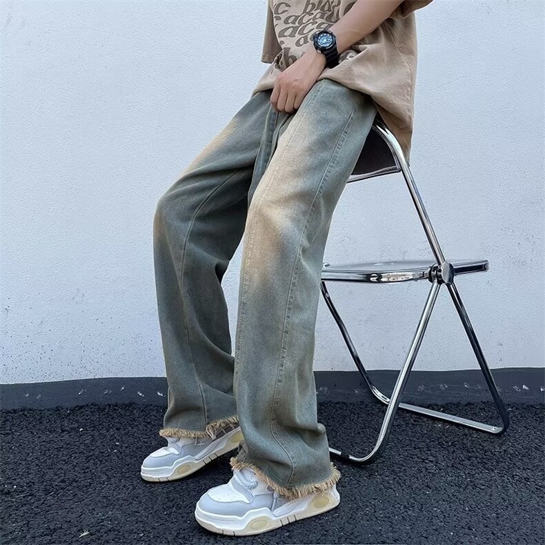 美式牛仔裤男韩版潮流高街帅气2026夏季新款ins宽松长裤RK593-P46,男装牛仔裤,星座412